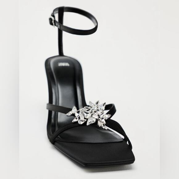 ZARA RHINESTONE STRAPPY SANDALS - Picture 3 of 5